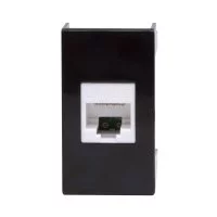 Розетка для кабель-канала компьютерная DKC Viva черная RJ45 2 модуля (45238)