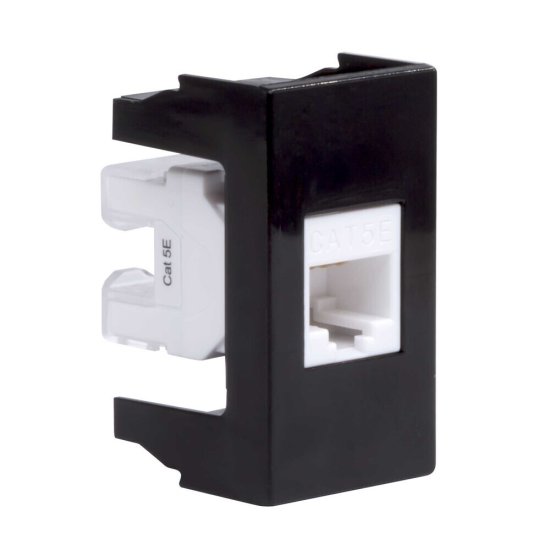 Розетка для кабель-канала компьютерная DKC Viva черная RJ45 1 модуль (45238)