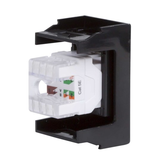 Розетка для кабель-канала компьютерная DKC Viva черная RJ45 1 модуль (45238)