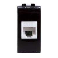 Розетка для кабель-канала компьютерная DKC Brava черная RJ45 2 модуля (77654N)
