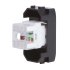 Розетка для кабель-канала компьютерная DKC Brava черная RJ45 2 модуля (77654N)