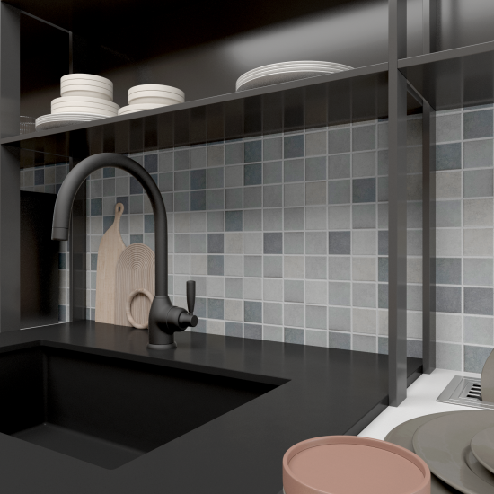 Мозаика керамическая KREAFORTA серый микс 300x300x6 мм