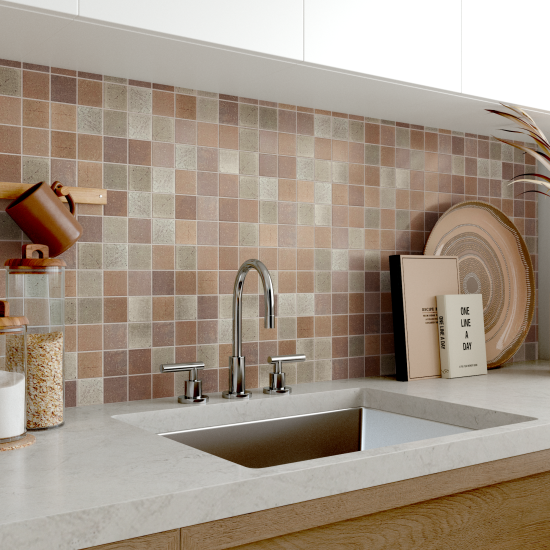 Мозаика керамическая KREAFORTA бежево-коричневая 300x300x5 мм