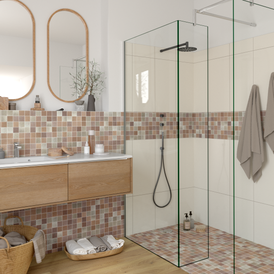 Мозаика керамическая KREAFORTA бежево-коричневая 300x300x5 мм