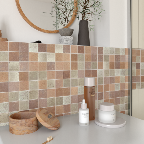 Мозаика керамическая KREAFORTA бежево-коричневая 300x300x5 мм