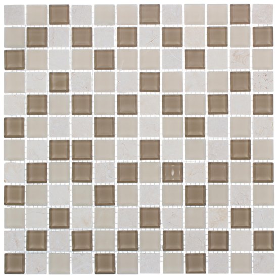 Мозаика стеклянная KREAFORTA бежевая 300x300x4 мм