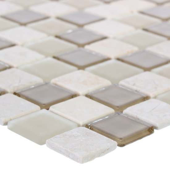 Мозаика стеклянная KREAFORTA бежевая 300x300x4 мм