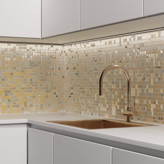 Мозаика стеклянная KREAFORTA золотая 297x297x4 мм