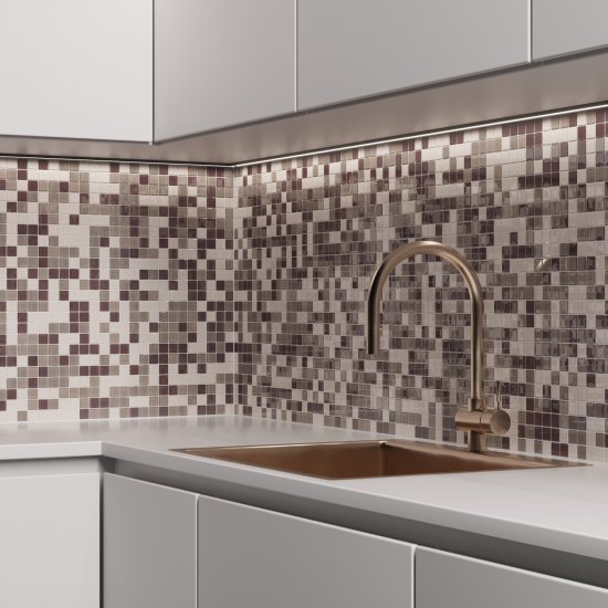 Мозаика стеклянная KREAFORTA бежевый микс 300x300x4 мм