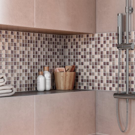 Мозаика стеклянная KREAFORTA бежевый микс 300x300x4 мм