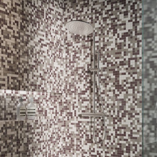 Мозаика стеклянная KREAFORTA бежевый микс 300x300x4 мм