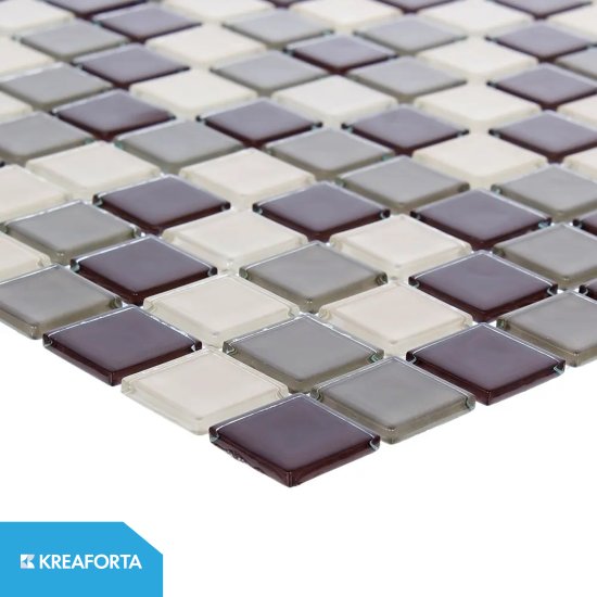 Мозаика стеклянная KREAFORTA бежевый микс 300x300x4 мм
