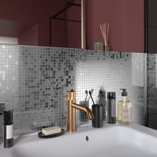 Мозаика стеклянная KREAFORTA серый микс 297x297x4 мм