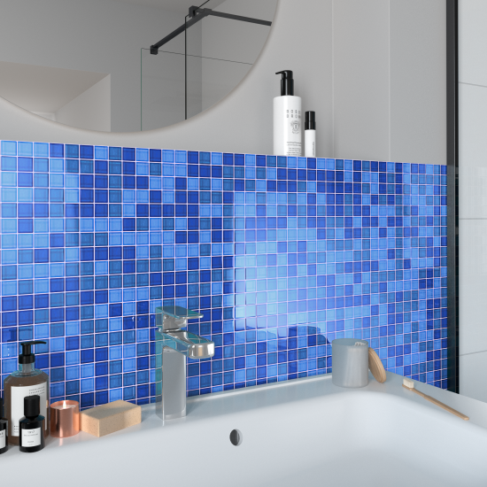 Мозаика стеклянная KREAFORTA синий-голубой 300x300x4 мм