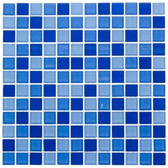 Мозаика стеклянная KREAFORTA синий-голубой 300x300x4 мм