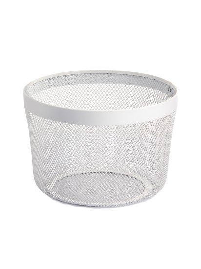 Корзина для хранения Уют мелкая сетка металл белый 12 л