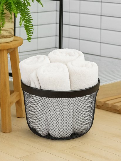 Корзина для хранения Уют мелкая сетка металл черный 12 л