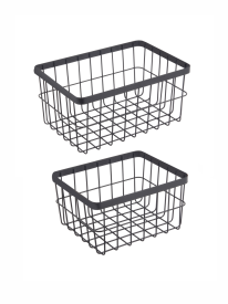 Набор из 2 корзин Уют крупная сетка металл черный 8+5 л