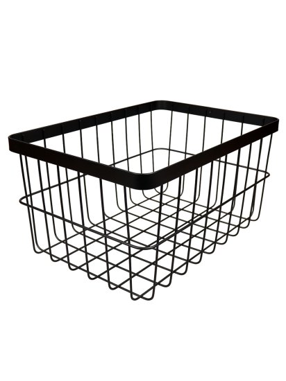 Набор из 2 корзин Уют крупная сетка металл черный 8+5 л
