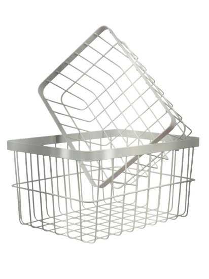 Набор из 2 корзин Уют крупная сетка металл хром 8+5 л