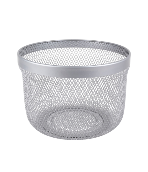 Корзина для хранения Уют мелкая сетка металл хром 12 л
