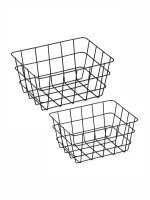 Набор из 2 корзин Уют трапециевидная металл черный 9+5 л