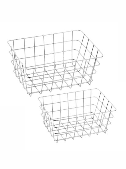 Набор из 2 корзин Уют трапециевидная металл хром 9+5 л