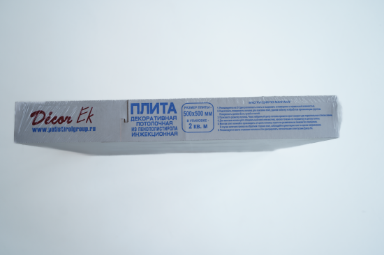 Потолочная плитка инжекционная полистирол белая Decor EK D520 50x50 см 2 м²