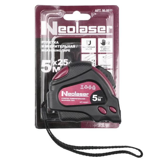 Рулетка Neolaser NL0011 с автостопом 5 м x 25 мм
