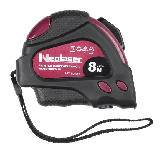 Рулетка Neolaser NL0012 с автостопом 8 м x 25 мм