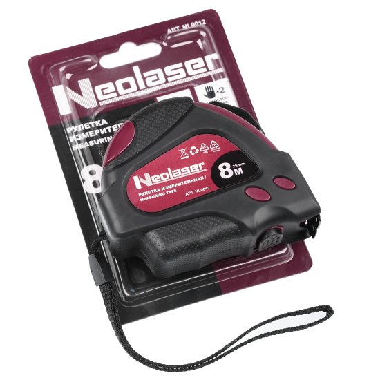 Рулетка Neolaser NL0012 с автостопом 8 м x 25 мм