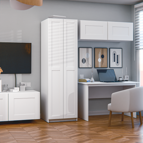 Дверь глухая для шкафа Буккер левая 29.7x193.8x1.6 см ДСП цвет белый