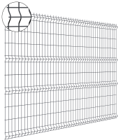 3D панель для забора Grand Line Light 2.5x2.03 м полиэстр RAL 7024 графит