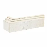 Клинкерная плитка для фасада угловая Terramatic Forta White Riegel AC (8 шт.= 0,08 кв.м) слоновая кость 185х60х40х14 мм