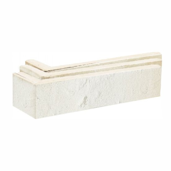 Клинкерная плитка для фасада угловая Terramatic Forta White Riegel AC (8 шт.= 0,08 кв.м) слоновая кость 185х60х40х14 мм