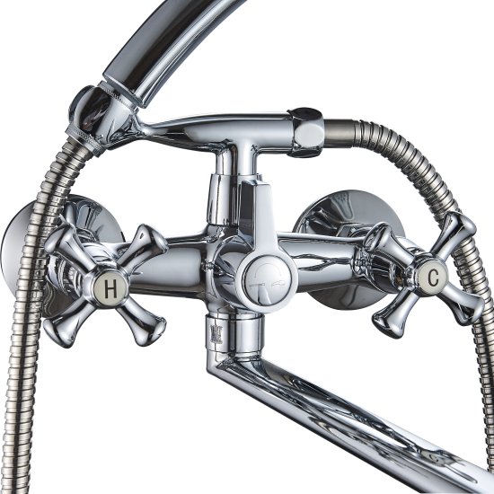 Смеситель для ванны Osgard Norito вентильный с лейкой и шлангом цвет хром