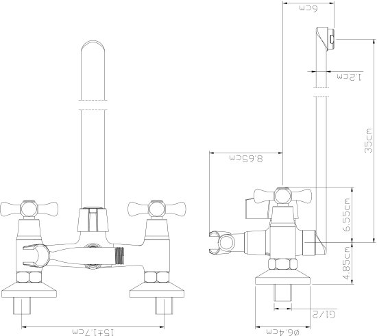 Смеситель для ванны Osgard Norito вентильный с лейкой и шлангом цвет хром