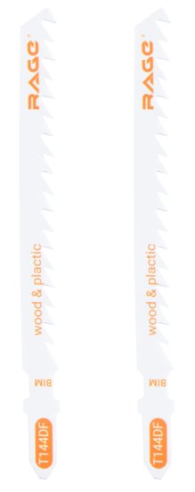 Пилка для электролобзика по дереву и пластику Rage T144DF чистый рез, 2 шт.