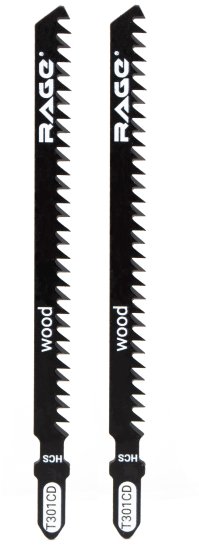 Пилка для электролобзика по дереву Rage T301CD чистый рез, 2 шт.