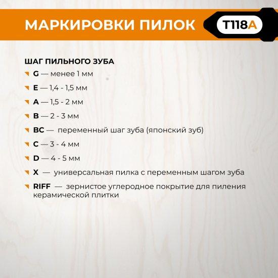 Пилка для электролобзика по стали Rage T118A чистый рез, 2 шт.