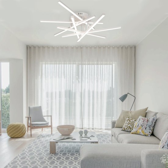 Люстра потолочная Фелис SF8522/7C-WT с пультом управления 20 м² регулируемый белый свет цвет белый