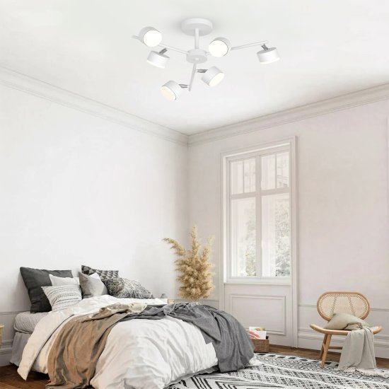 Люстра потолочная Грет SF5510/6C-WT-CR 6 ламп 15 м² цвет белый