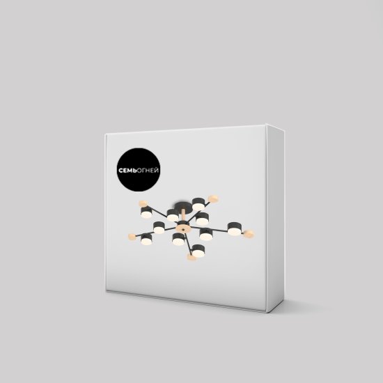 Люстра потолочная Лоре SF5511/10C-BK-WD 10 ламп 24 м² цвет черный