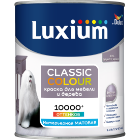 Краска для деревянных панелей моющаяся Luxium Classic Colour матовая цвет белый база BW 1 л