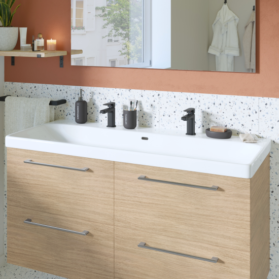 Раковина для двоих KONSENSA Teano 121 см сифон в комплекте