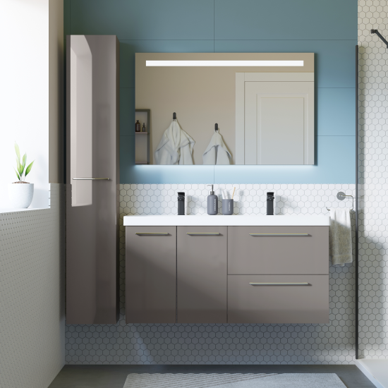 Раковина для двоих KONSENSA Teano 121 см сифон в комплекте