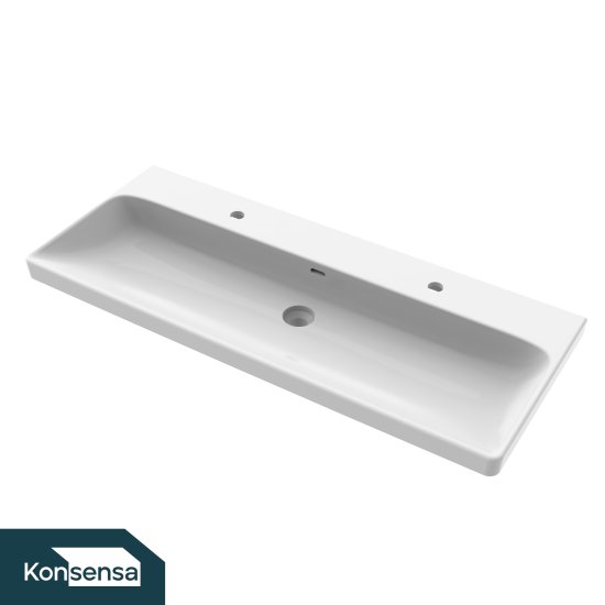 Раковина для двоих KONSENSA Teano 121 см сифон в комплекте
