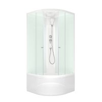 Душевая кабина Domani-Spa Delight Slim 90х90х218 см стекло матовое 4 мм с высоким поддоном полукруг