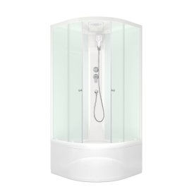 Душевая кабина Domani-Spa Delight Slim 90х90х218 см стекло матовое 4 мм с высоким поддоном полукруг