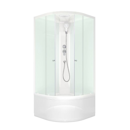 Душевая кабина Domani-Spa Delight Slim 90х90х218 см стекло матовое 4 мм с высоким поддоном полукруг